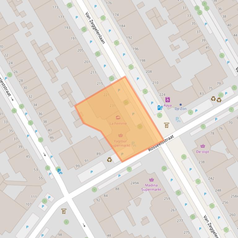 Kaart van postcodegebied 2524AH.