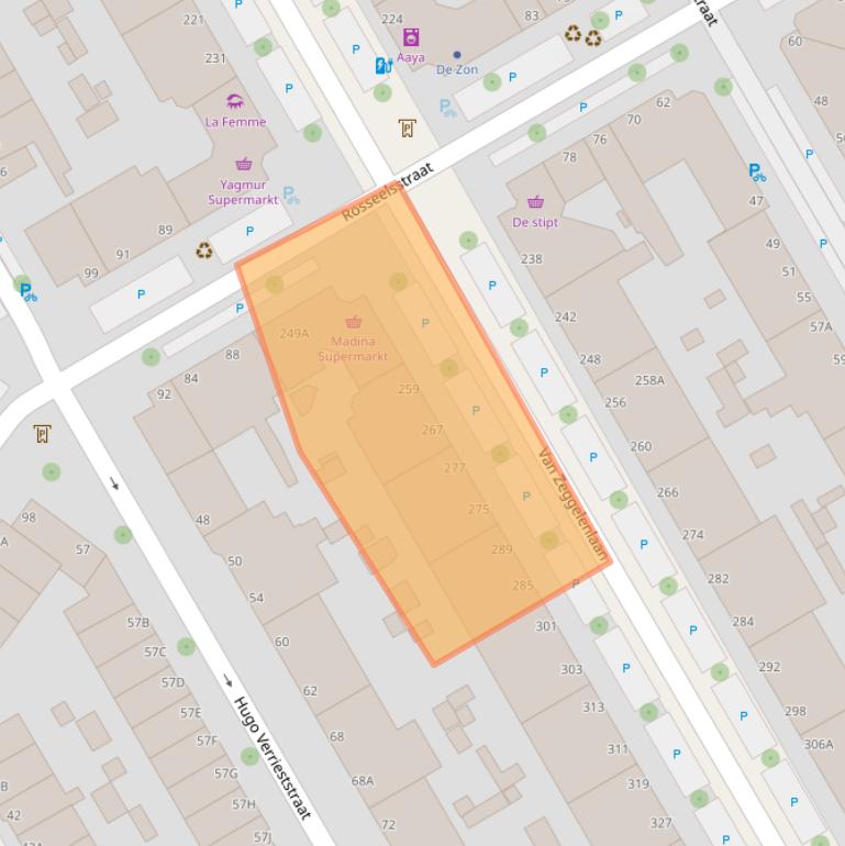 Kaart van postcodegebied 2524AJ.