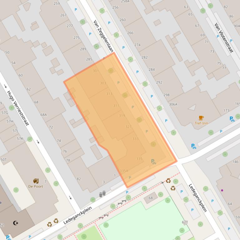 Kaart van postcodegebied 2524AK.
