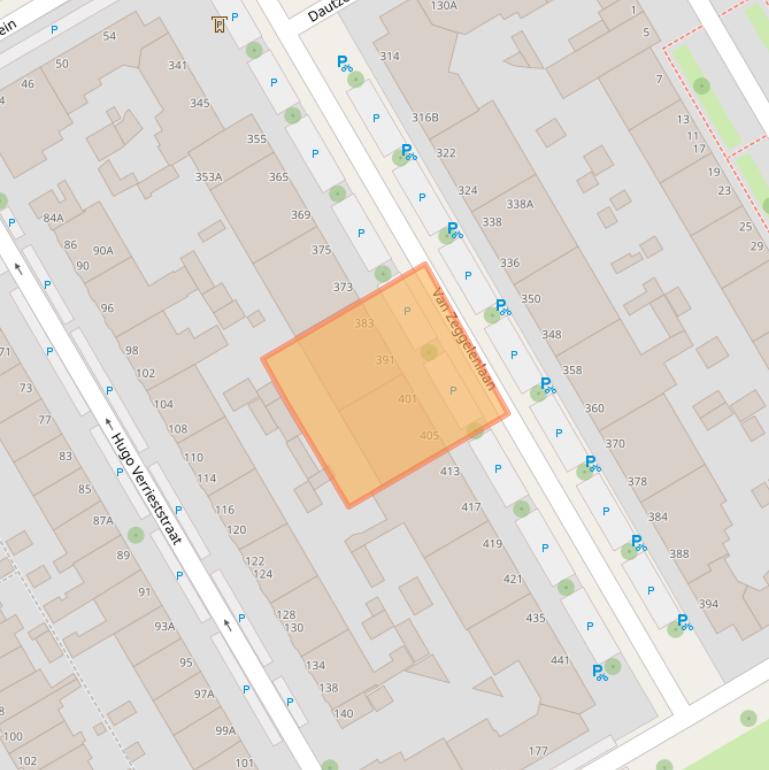 Kaart van postcodegebied 2524AM.