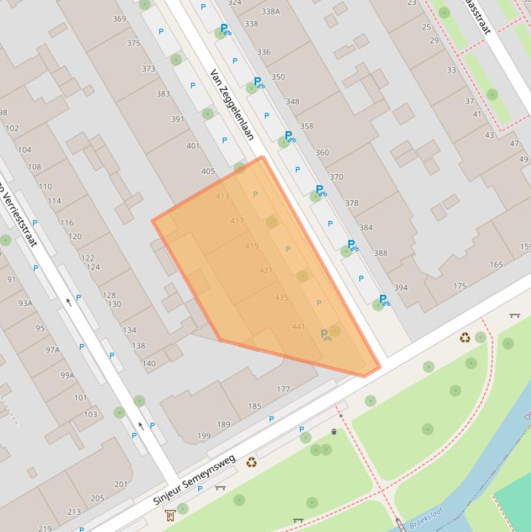 Kaart van postcodegebied 2524AN.