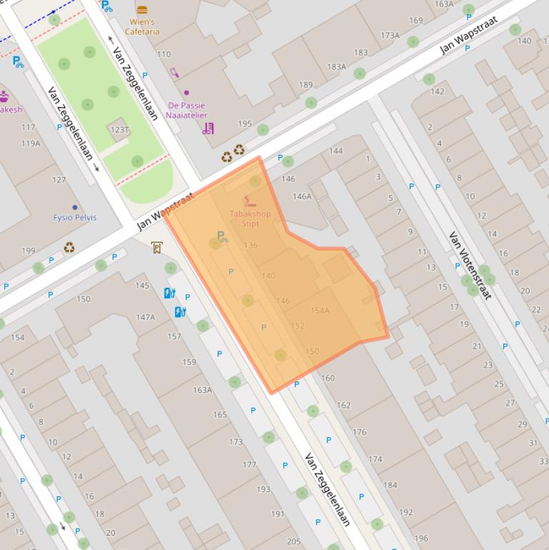 Kaart van postcodegebied 2524AV.