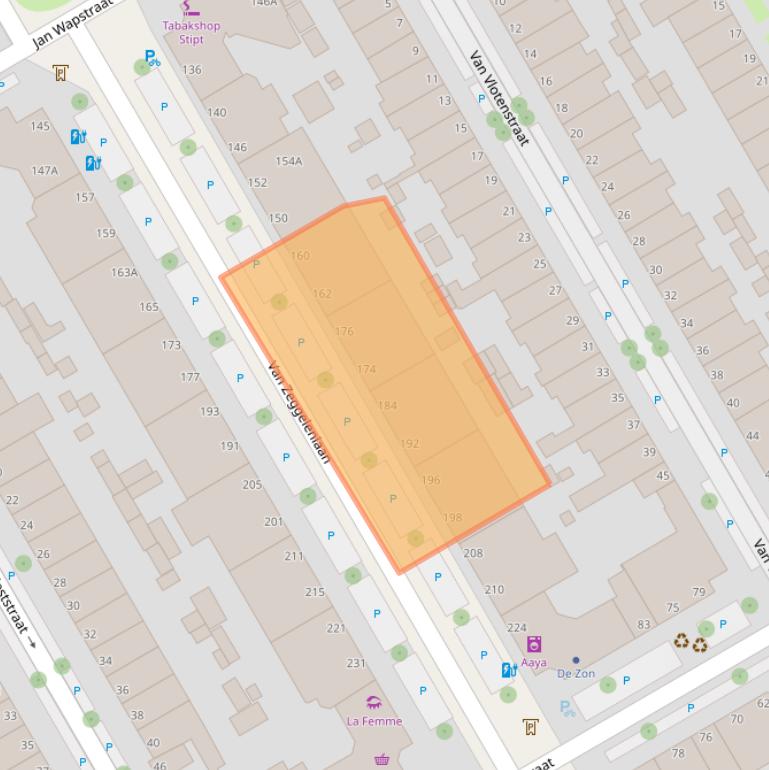 Kaart van postcodegebied 2524AW.