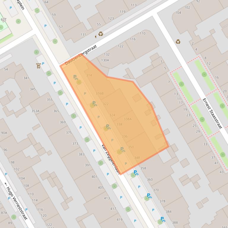 Kaart van postcodegebied 2524BB.