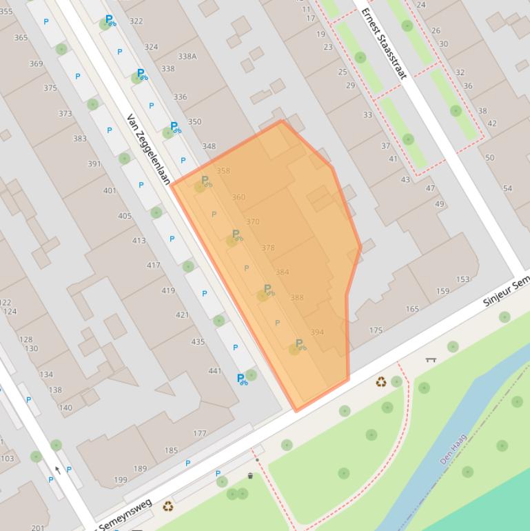 Kaart van postcodegebied 2524BC.