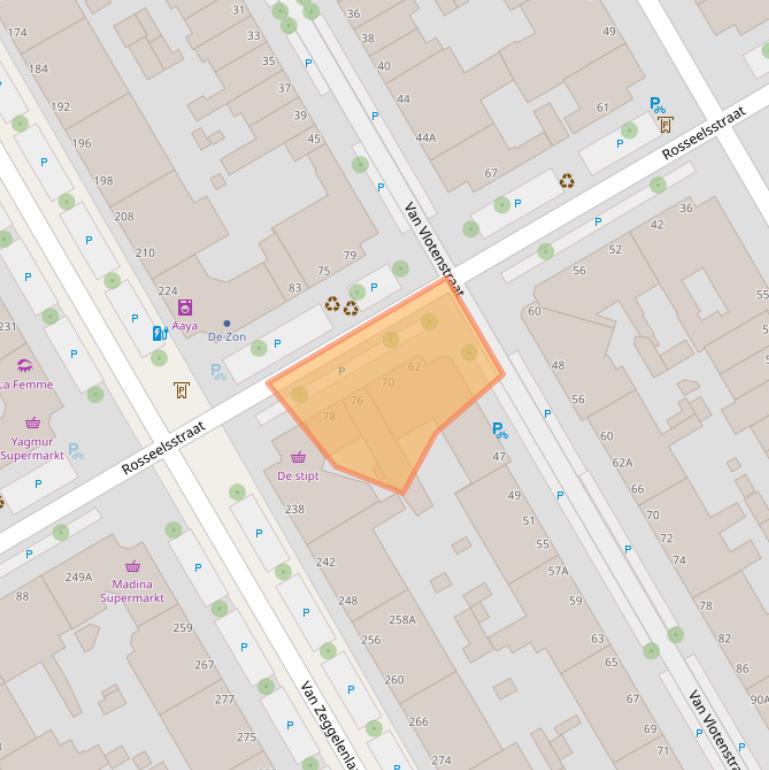 Kaart van postcodegebied 2524BH.