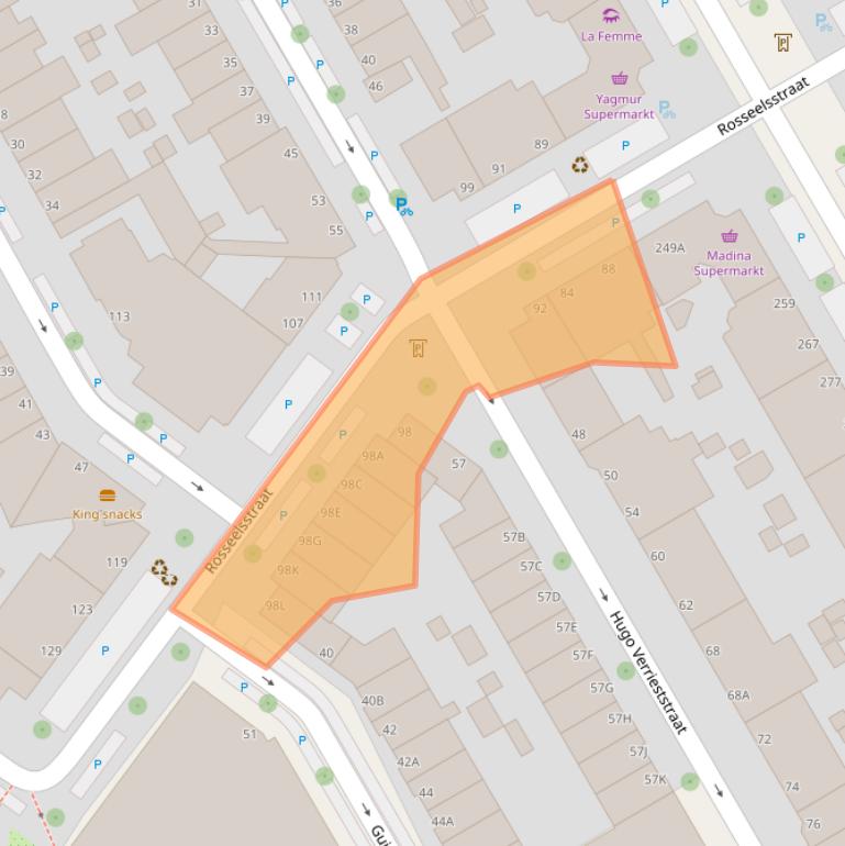 Kaart van postcodegebied 2524BJ.