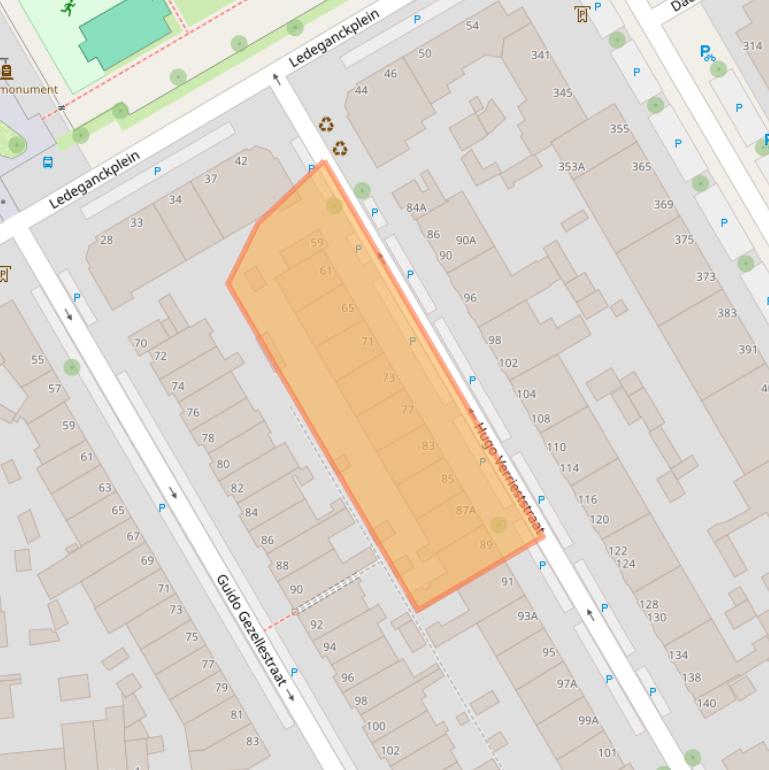 Kaart van postcodegebied 2524CC.
