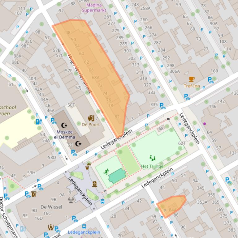 Kaart van postcodegebied 2524CG.