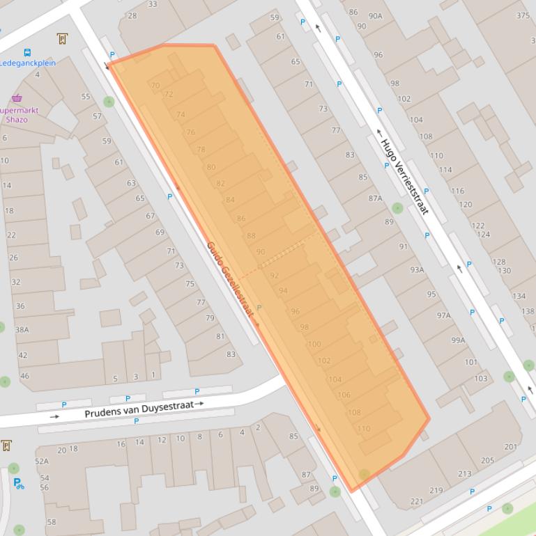 Kaart van postcodegebied 2524CN.