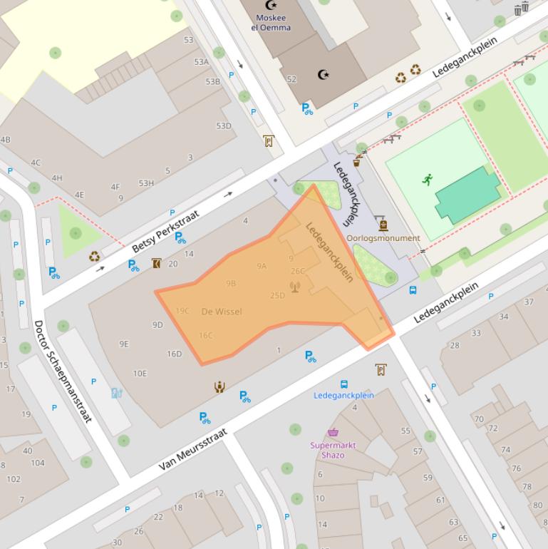 Kaart van postcodegebied 2524CR.