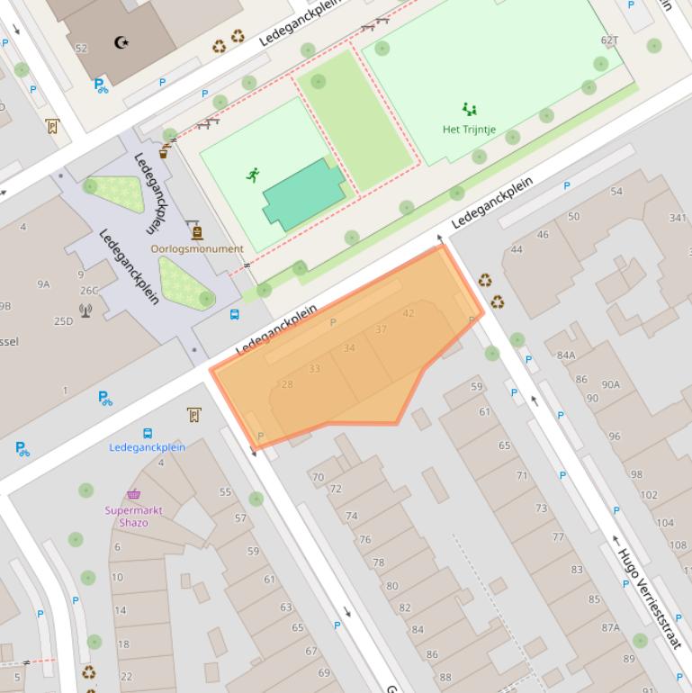 Kaart van postcodegebied 2524CS.