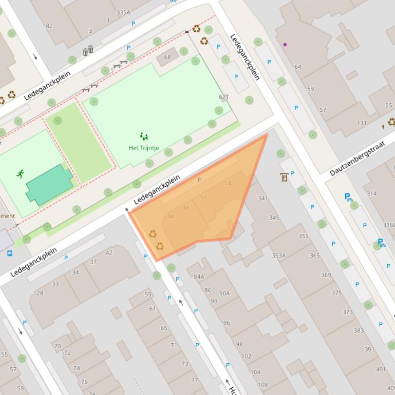 Kaart van postcodegebied 2524CT.