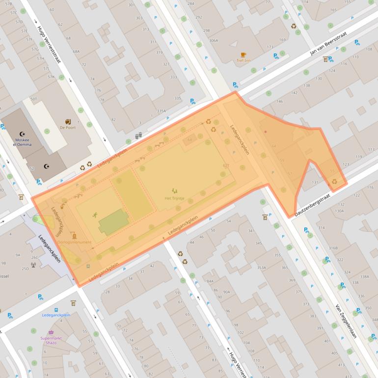 Kaart van postcodegebied 2524CV.
