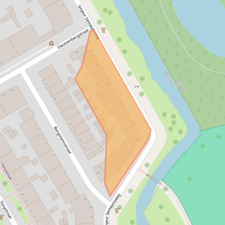 Kaart van postcodegebied 2524EC.