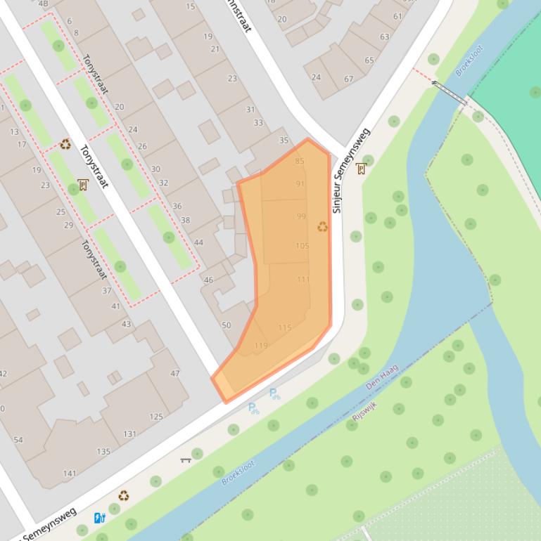 Kaart van postcodegebied 2524ED.