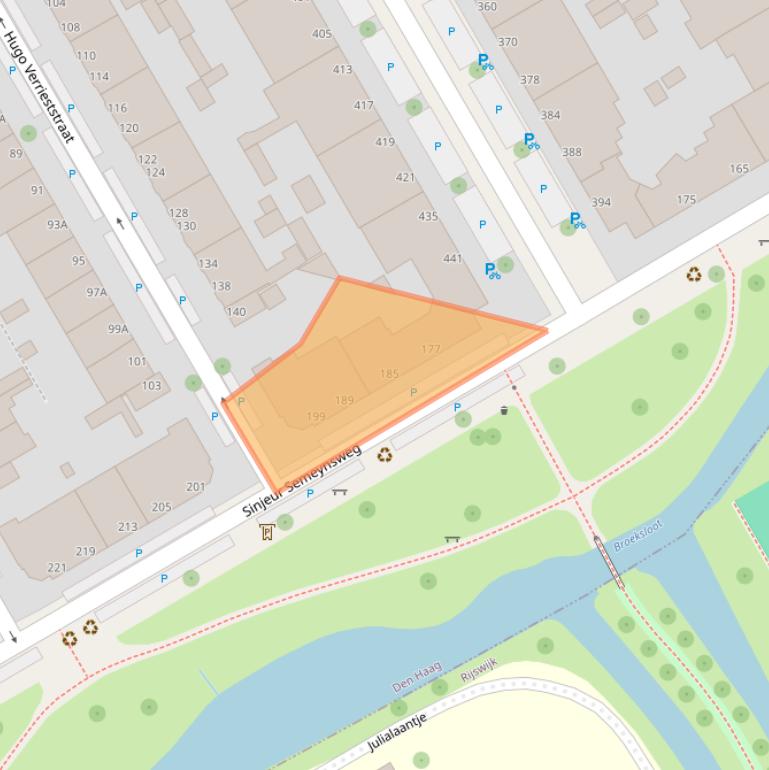 Kaart van postcodegebied 2524EH.