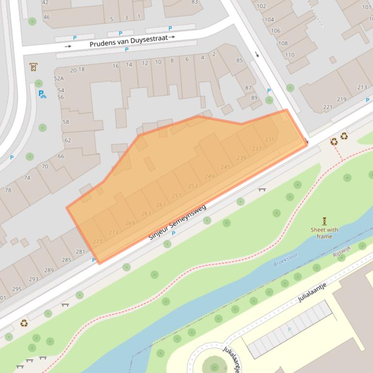 Kaart van postcodegebied 2524EK.