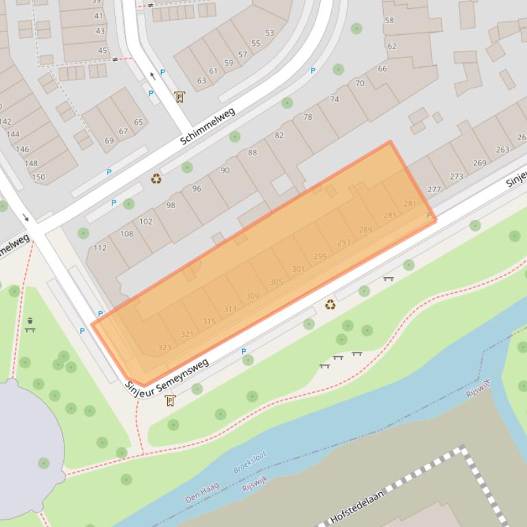 Kaart van postcodegebied 2524EL.