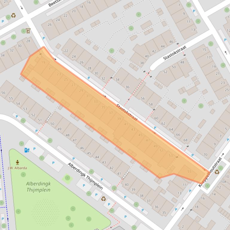 Kaart van postcodegebied 2524EN.