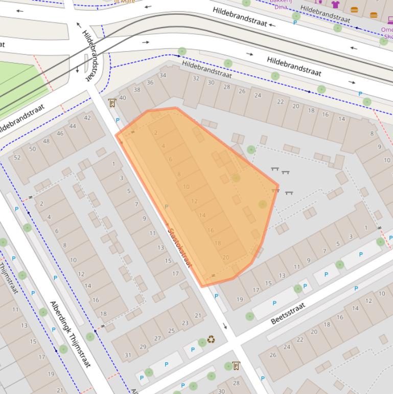 Kaart van postcodegebied 2524EP.
