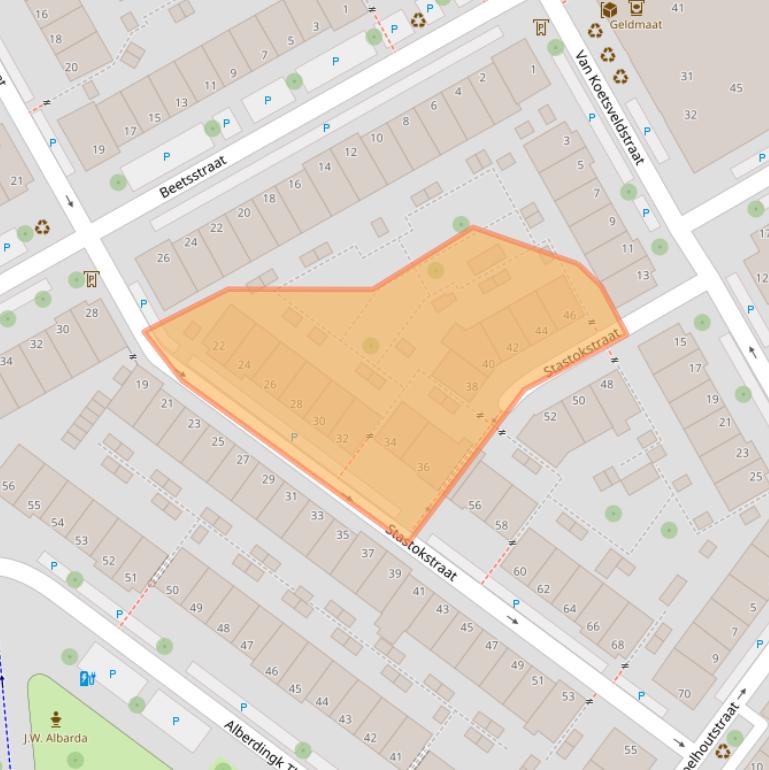 Kaart van postcodegebied 2524ER.