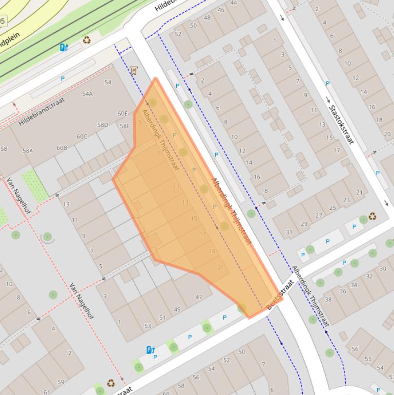 Kaart van postcodegebied 2524HA.