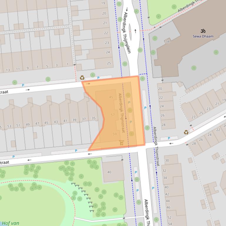 Kaart van postcodegebied 2524HB.