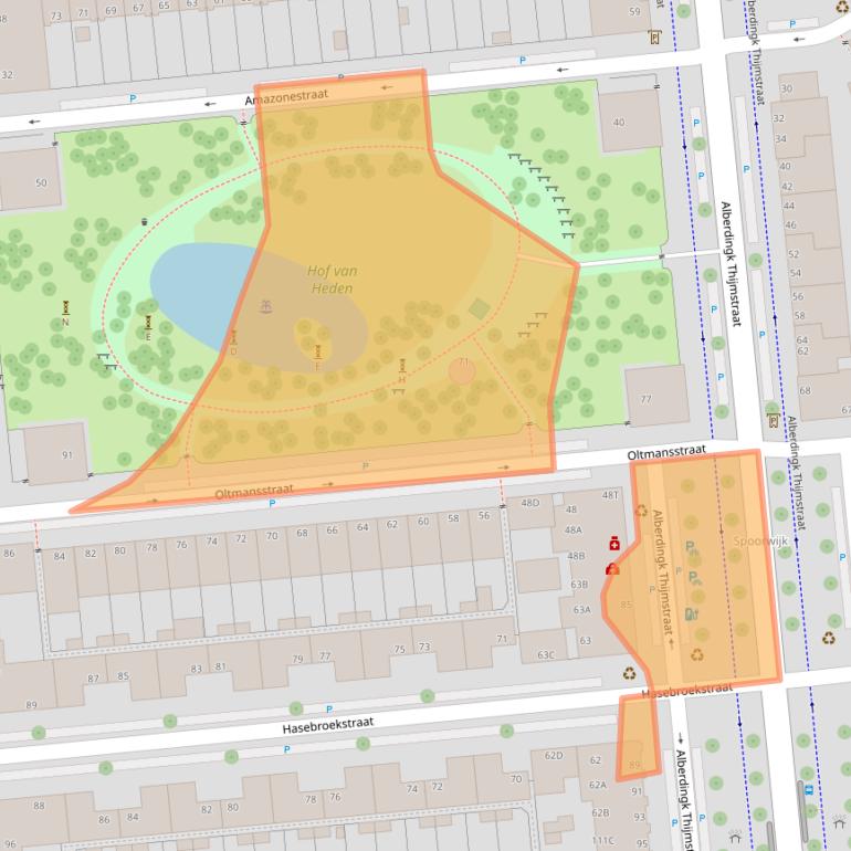 Kaart van postcodegebied 2524HC.