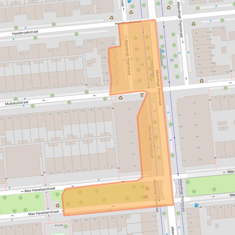 Kaart van postcodegebied 2524HE.