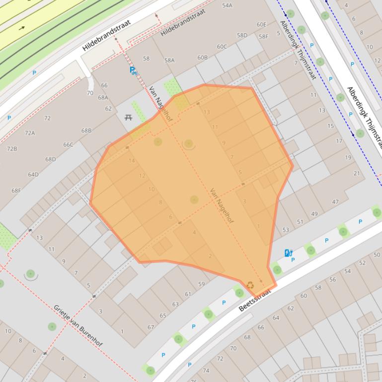 Kaart van postcodegebied 2524HM.