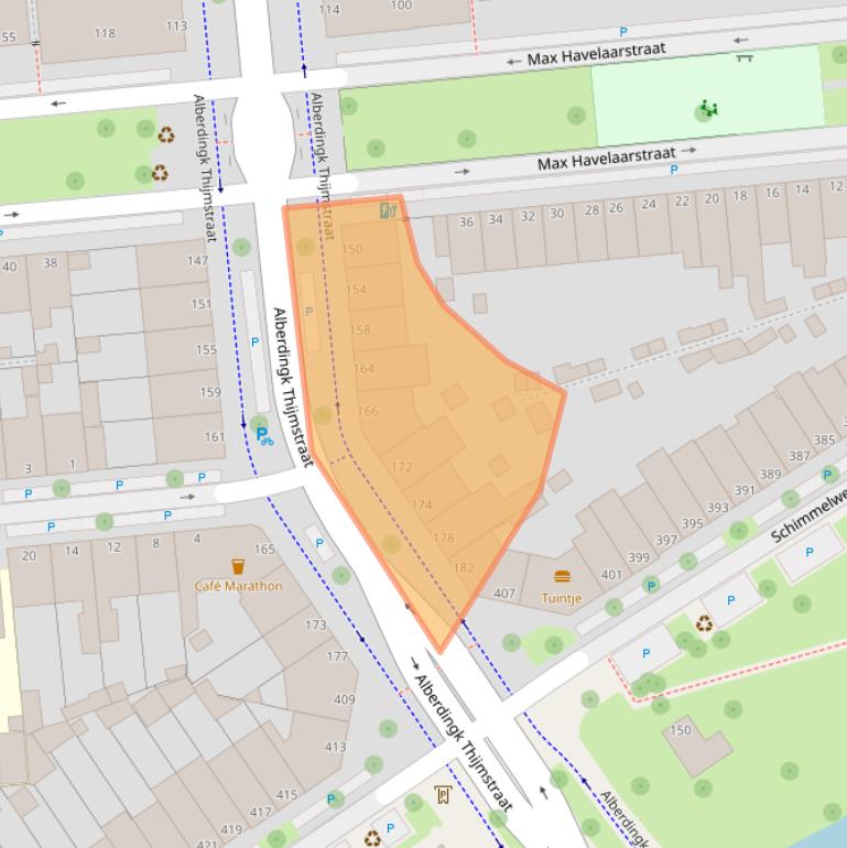 Kaart van postcodegebied 2524HR.