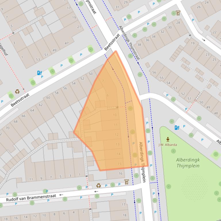 Kaart van postcodegebied 2524HS.