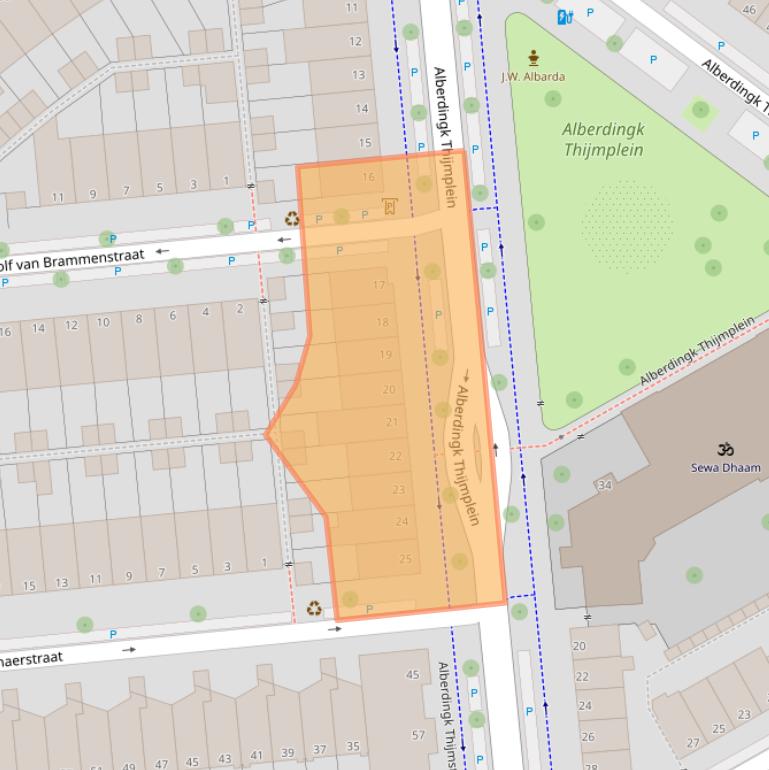 Kaart van postcodegebied 2524HT.