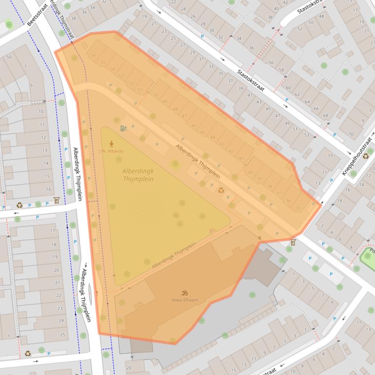 Kaart van postcodegebied 2524HV.