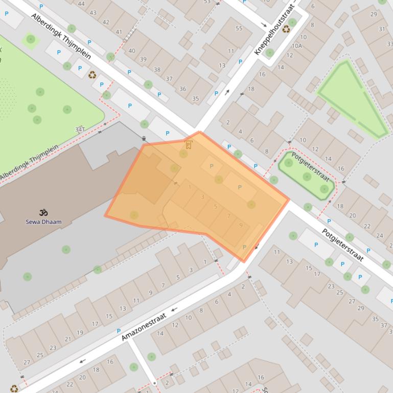 Kaart van postcodegebied 2524HW.