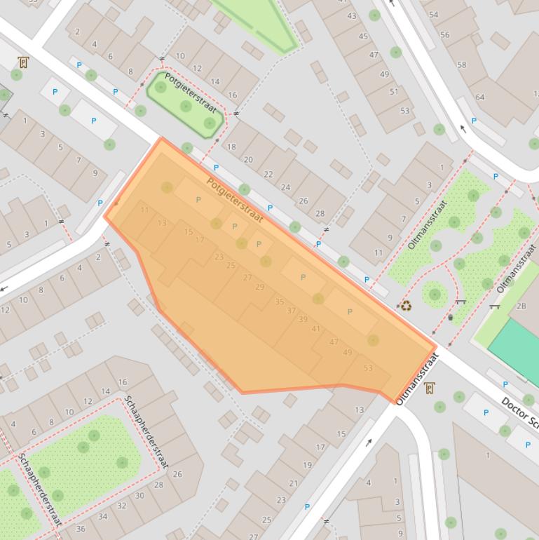 Kaart van postcodegebied 2524HX.