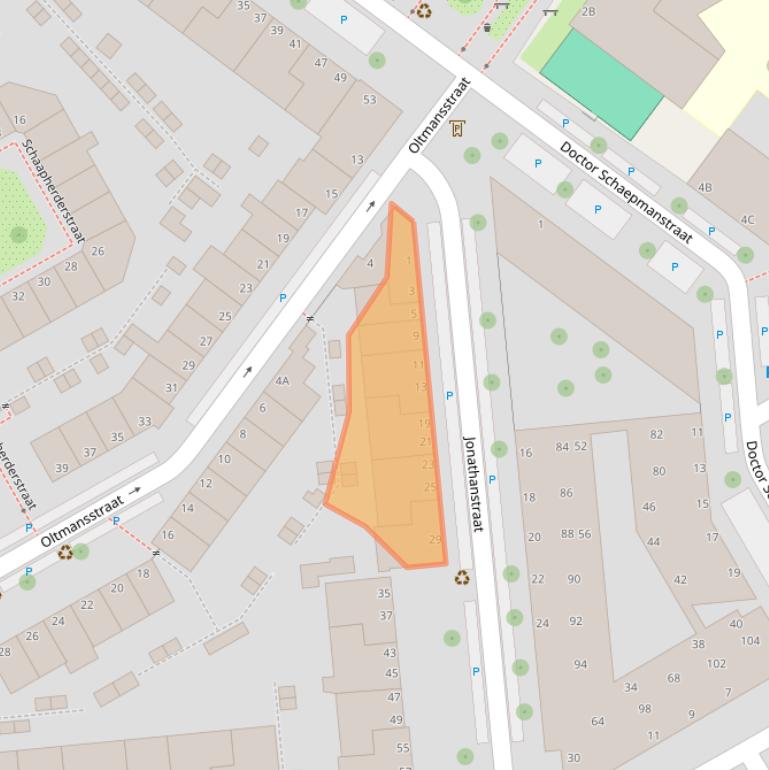 Kaart van postcodegebied 2524JA.