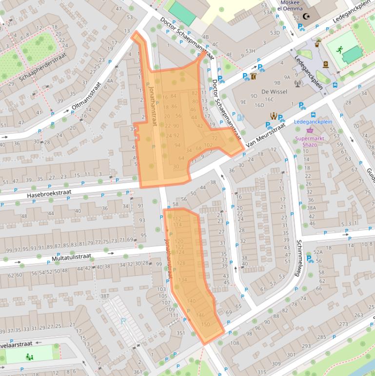 Kaart van postcodegebied 2524JG.
