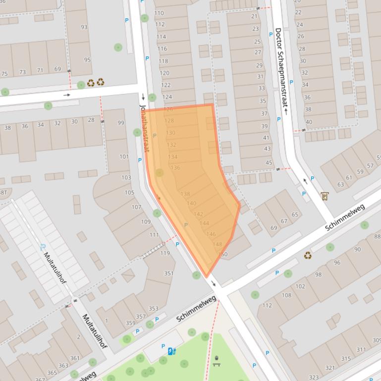 Kaart van postcodegebied 2524JJ.
