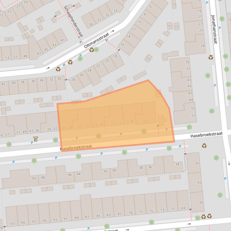 Kaart van postcodegebied 2524JK.
