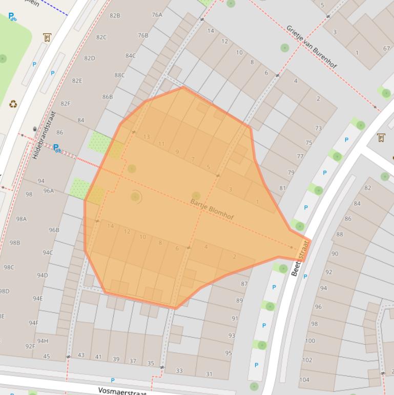 Kaart van postcodegebied 2524JM.