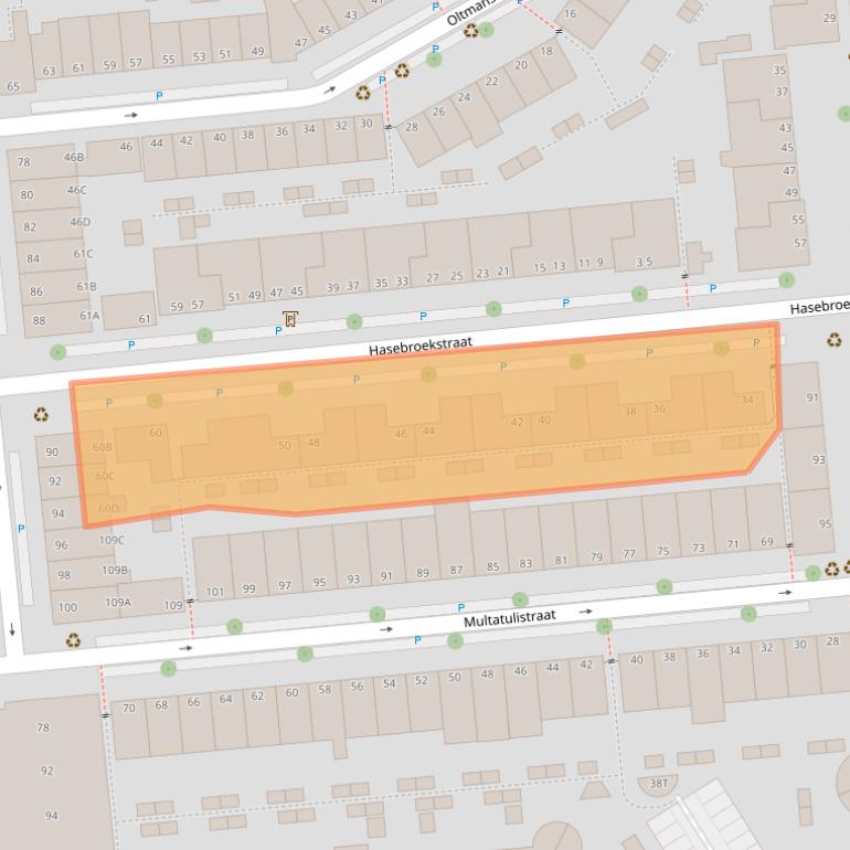 Kaart van postcodegebied 2524JT.