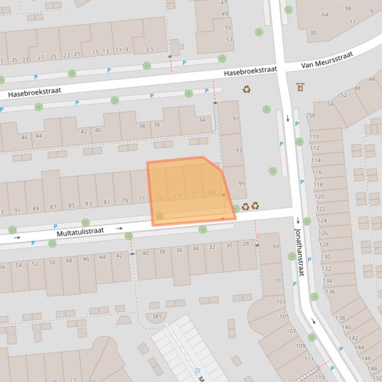 Kaart van postcodegebied 2524KC.