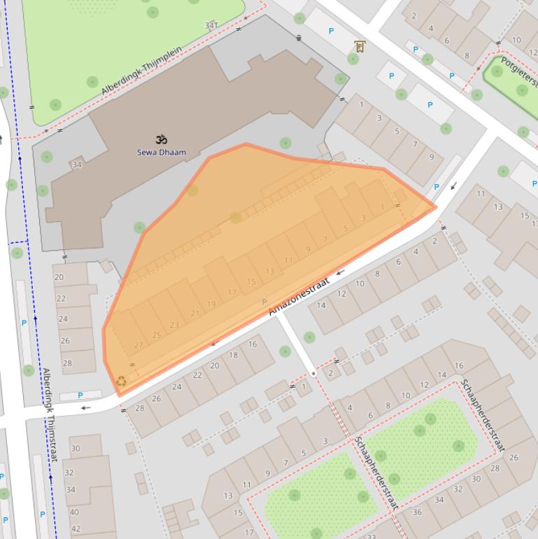 Kaart van postcodegebied 2524LA.