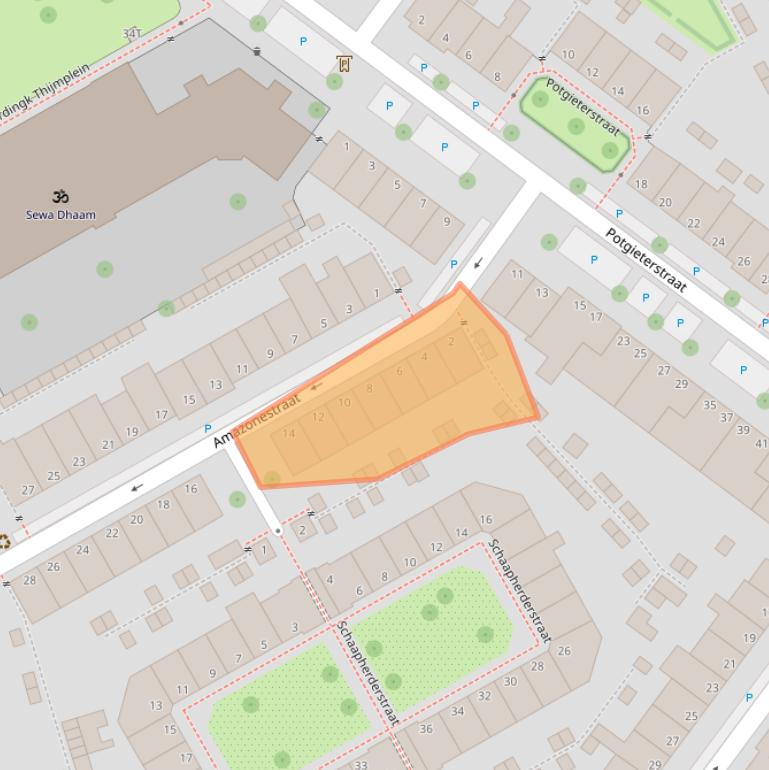 Kaart van postcodegebied 2524LE.