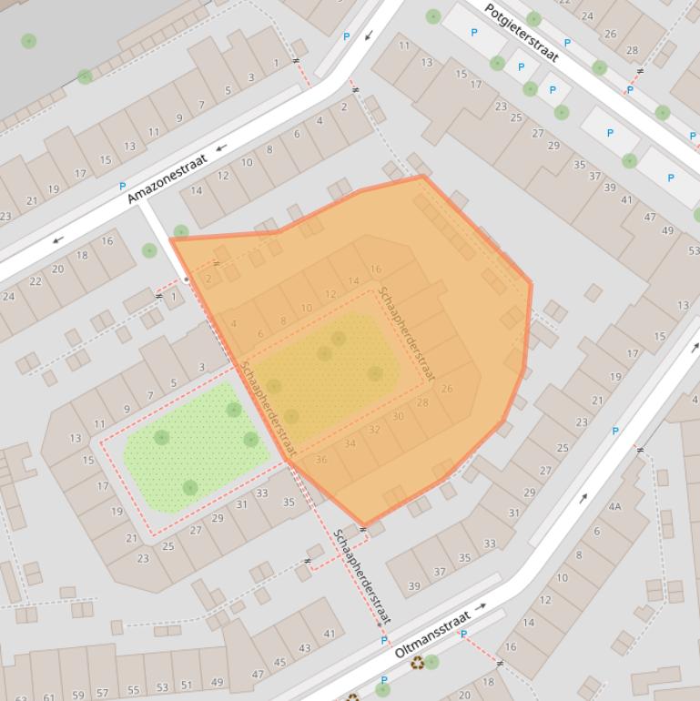 Kaart van postcodegebied 2524LL.