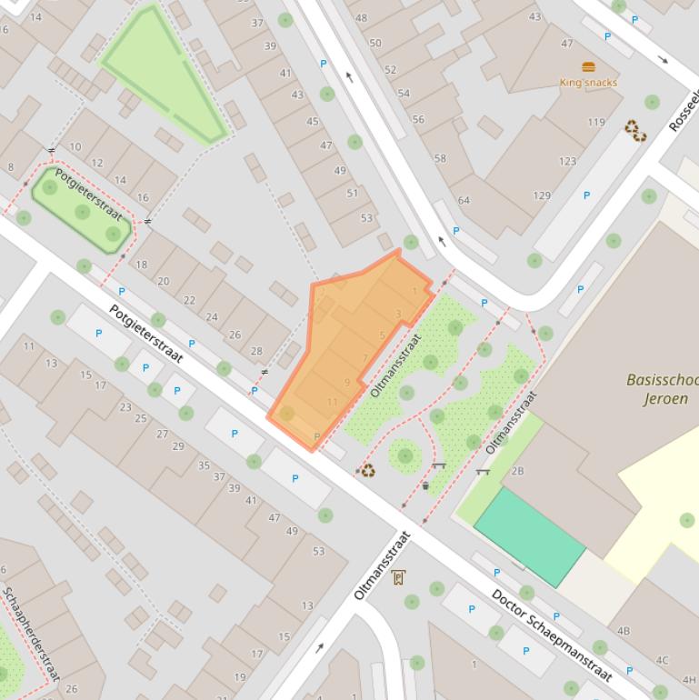 Kaart van postcodegebied 2524LT.