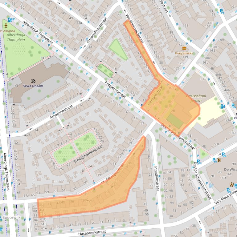 Kaart van postcodegebied 2524NC.