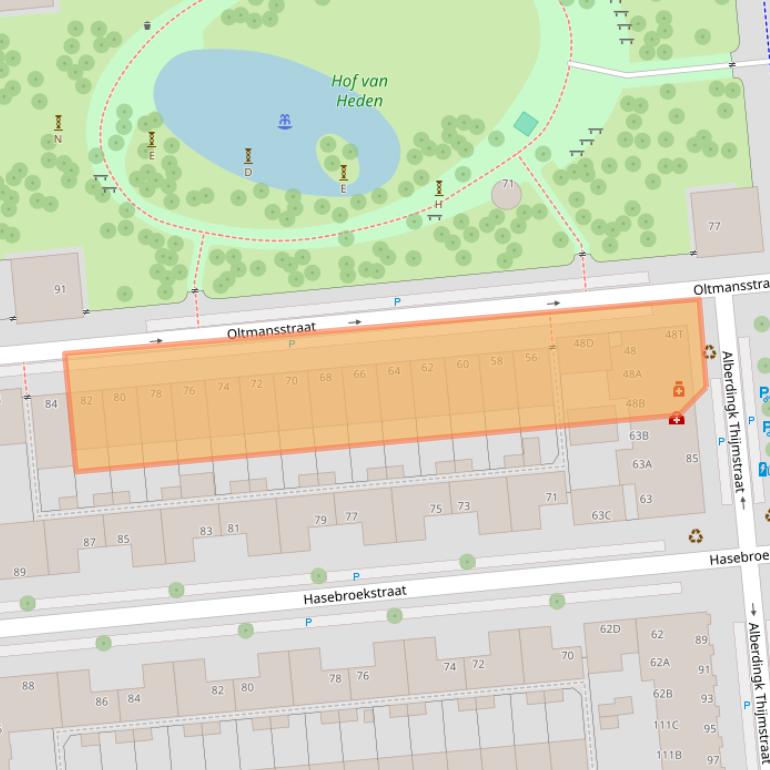 Kaart van postcodegebied 2524NE.